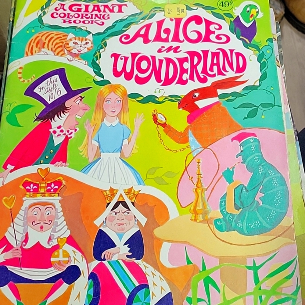 10 Vintage Playmore Giant Coloring Books Aladdin  Puss in Boots